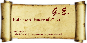 Gubicza Emanuéla névjegykártya